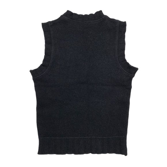 Vintage 90s black wool knit vest - Picture 2 of 5